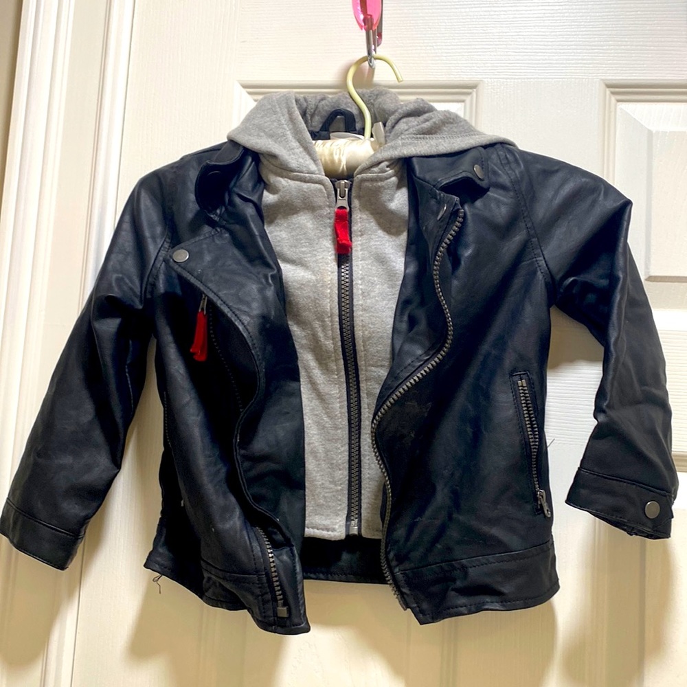 Kids fake leather motorcycle jacket